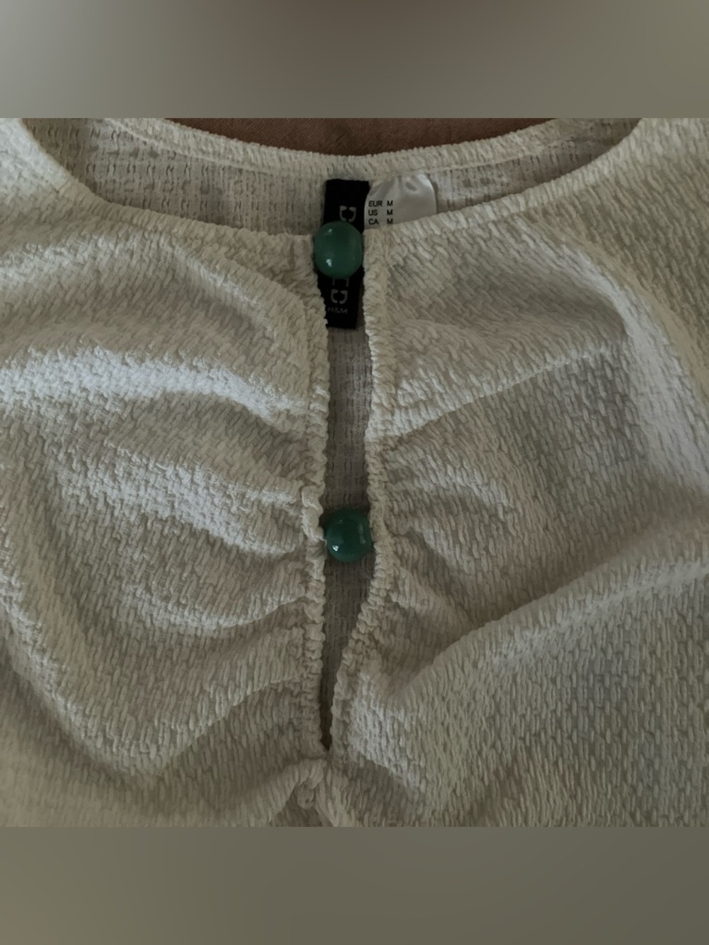 H&M Ruched Top - Cream - Picture 4 of 8